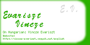 evariszt vincze business card